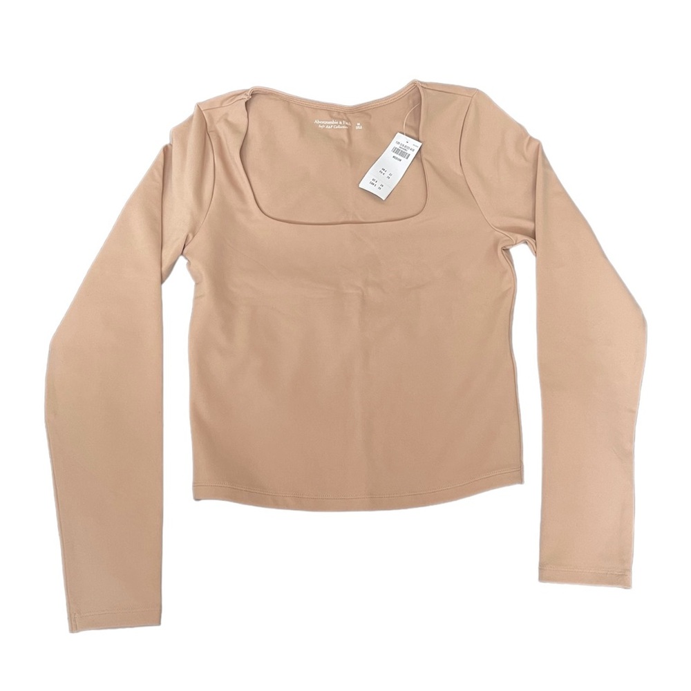 Abercrombie Women's Tan Long Sleeve Top